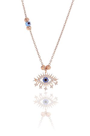 Gümüş rose doricalı lareyn kolye