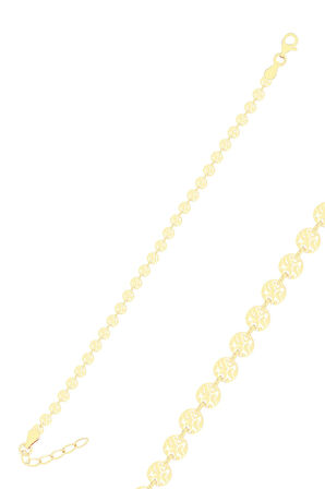 Gümüş altın yaldızlı dövme modeli pullu bileklik SGTL10514GOLD