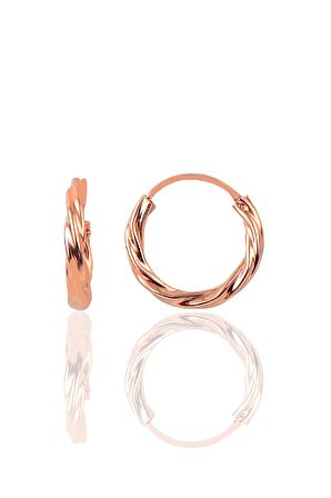 Gümüş rose 18 mm burgu halka küpe