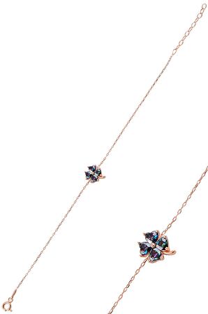 Gümüş rose mistik renkli yonca modeli üçlü set