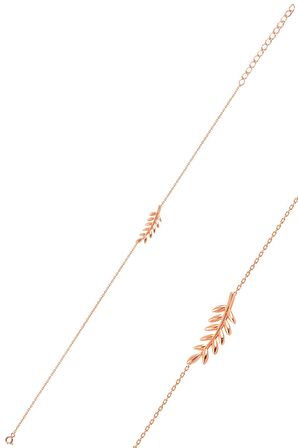 Gümüş rose yaprak üçlü set