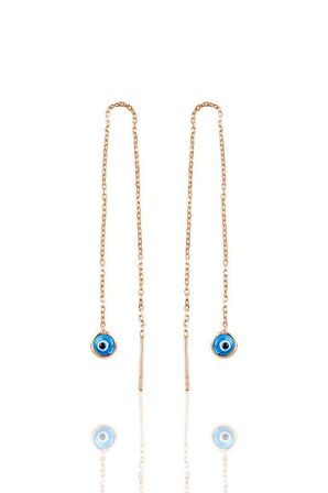 Gümüş rose,cam göz nazar kolye küpe ve bileklik  gümüş set