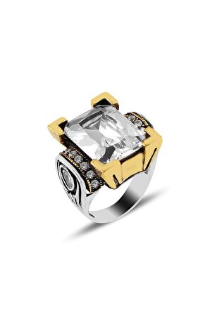 Gümüş zirkon taşlı otantik gümüş yüzük