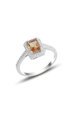 Gümüş Rodyumlu Pırlanta Montürlü Zultanit Baget Taşlı Yüzük