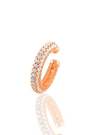 Gümüş rose zirkon taşlı kıkırdak küpe