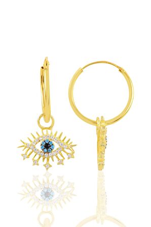 Gümüş altın yaldızlı lareyn halka küpe.