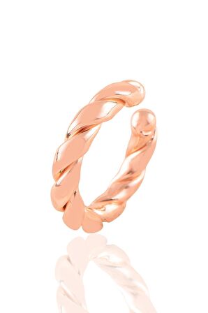 Gümüş rose sıkıştırmalı burgu kıkırdak küpe