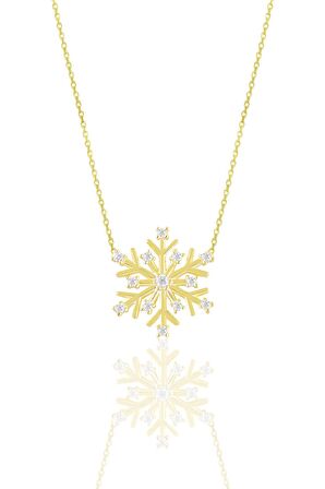 Gümüş altın yaldızlı zirkon taşlı kartanesi kolye