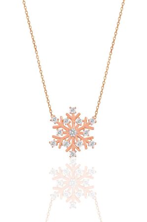 Gümüş rose zirkon taşlı kartanesi kolye