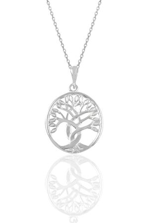 Gümüş rodyumlu yaşam ağacı kolye 