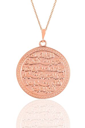 Gümüş rose kıtmir duası yazılı kolye