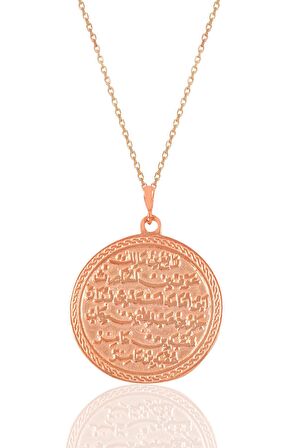 Gümüş rose kıtmir duası yazılı kolye