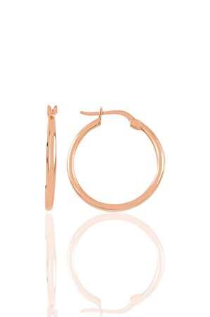 Gümüş rose 23 mm şarnel halka küpe