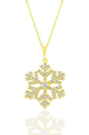 Gümüş altın yaldızlı zirkon taşlı kartanesi kolye