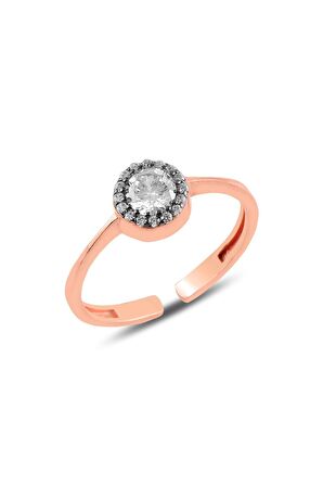 Gümüş rose elmas montörlü üçlü set 