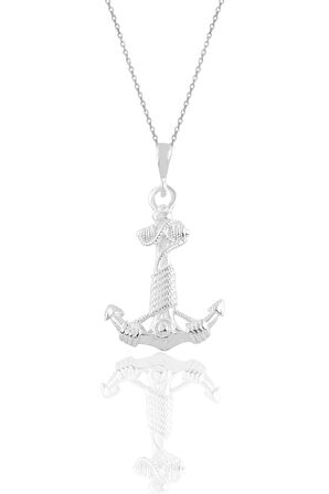 Gümüş denizci çapa modeli kolye