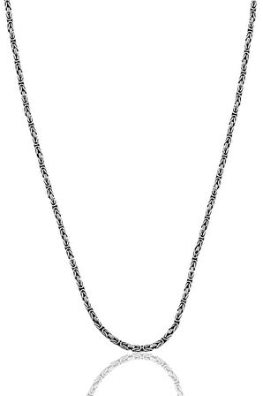 Gümüş kare model erkek kral zincir kolye