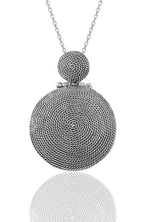 Gümüş salyangoz modeli yuvarlak telkari kolye