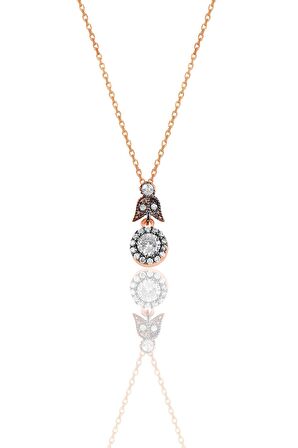 Gümüş rose elmas montürlü yuvarlak üçlü set…