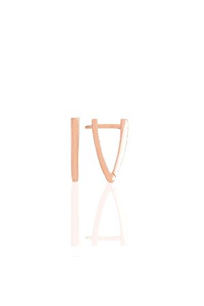 Gümüş rose 13 mm özel tasarım üçgen küpe