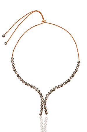 Gümüş rose elmas montürlü zirkon taşlı asansörlü kolye