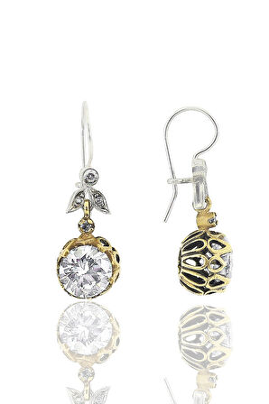 Gümüş zirkon tek taşlı otantik ikili set SGTL11593BEYAZ