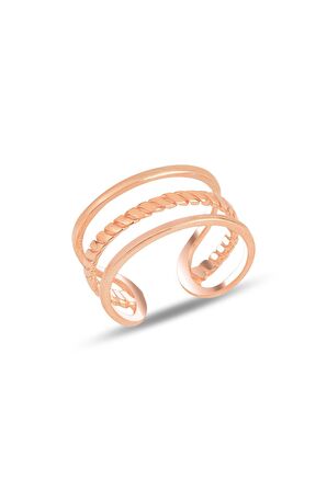 Gümüş rose ayarlamalı eklem yüzük