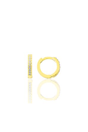 Gümüş altın yaldızlı zirkon taşlı 10 mm halka küpe Tragus Piercing Helix Kıkırdak Küpesi