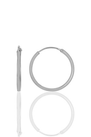Gümüş  18 mm halka küpe