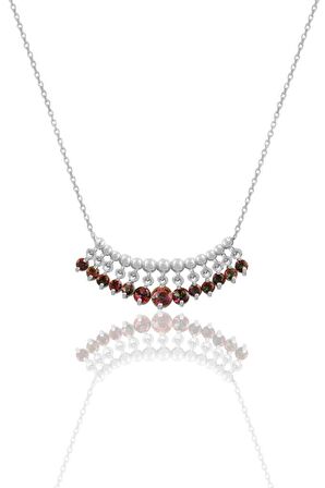 Gümüş rodyumlu mistik taşlı shakira kolye