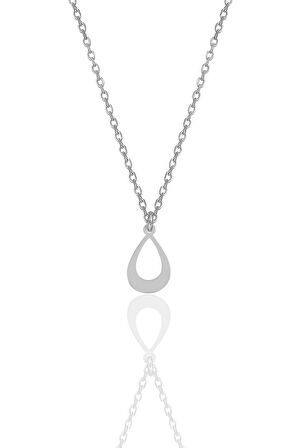 Gümüş rodyumlu damla kolye