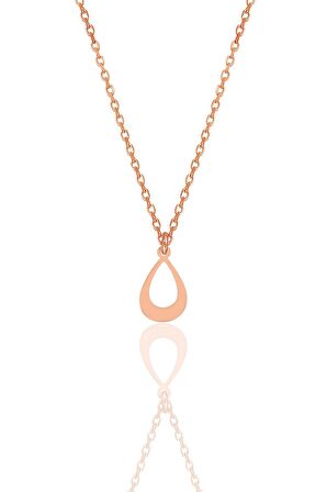 Gümüş rose damla kolye