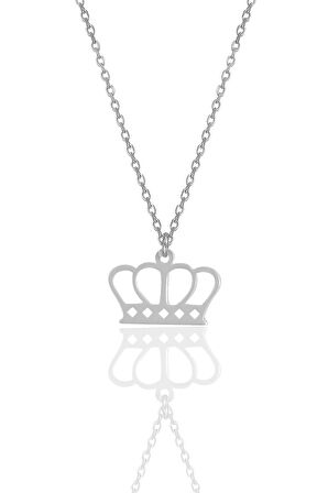 Gümüş rodyumlu taç kolye