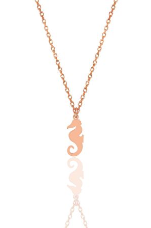 Gümüş rose  deniz atı kolye