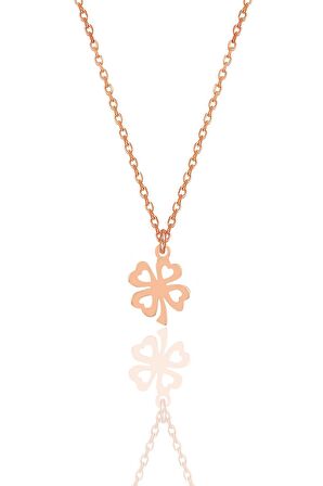 Gümüş rose yonca kolye