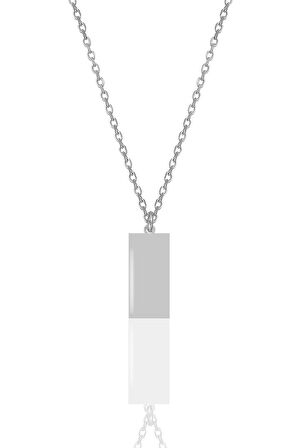 Gümüş rodyumlu diktörtgen  kolye SGTL12015RODAJ