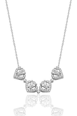 925 ayar gümüş rodyumlu drop kesim zirkon taşlı mıknatıslı açılır kapanır yonca kolye. SGTL12358RODAJ