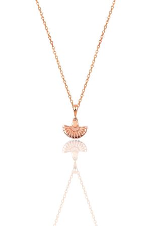 Gümüş rose minimal midye modeli kolye SGTL12385MIDYE