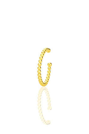 Gümüş altın yaldızlı topçuklu conch kıkırdak küpe SGTL12717GOLD