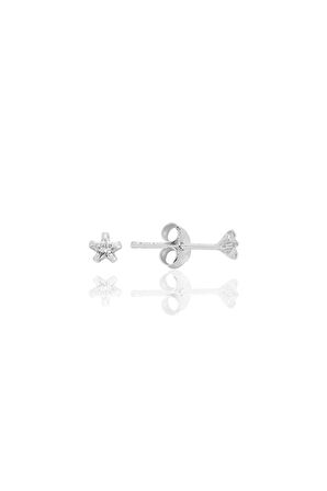 Gümüş zirkon taşlı, yıldız kesim 3 mm tektaş küpe SGTL12735RODAJ