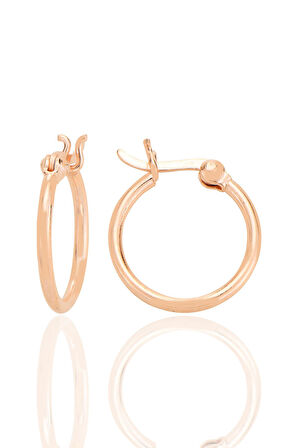 Gümüş rose 16 mm balta kilit şarnel halka küpe SGTL12758ROSE