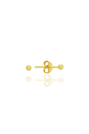 Gümüş altın yaldızlı 2 mm gümüş top küpe SGTL12811GOLD