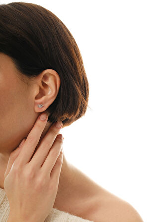 Gümüş rodyumlu markiz kesim zirkon taşlı lotus küpe SGTL12833RODAJ