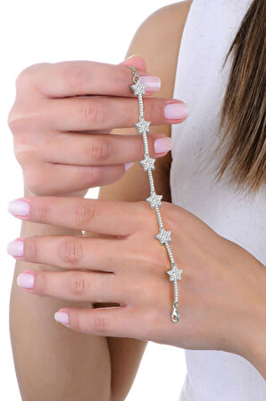 Gümüş rodyumlu zirkon taşlı parıltılı kuyruklu yıldız bileklik SGTL12938RODAJ