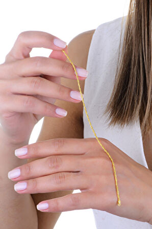 Gümüş altın yaldızlı çift burgulu İtalyan bileklik SGTL12941GOLD