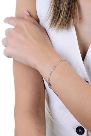 Gümüş altın rose ve rodyumlu renkli italyan bileklik SGTL12942RENKLI