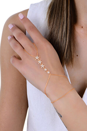 Gümüş rose zirkon taşlı kayan yıldızlar şahmeren SGTL13003ROSE