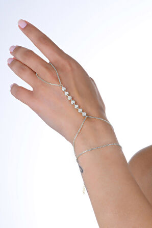 Gümüş rodyumlu zirkon taşlı sıralı kalpler şahmeran SGTL13004RODAJ