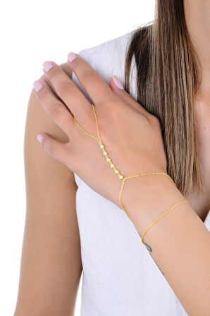 Gümüş altın yaldızlı zirkon taşlı piramit modeli şahmeran SGTL13006GOLD