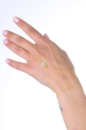 Gümüş altın yaldızlı zirkon taşlı lareyn şahmeran SGTL13011GOLD